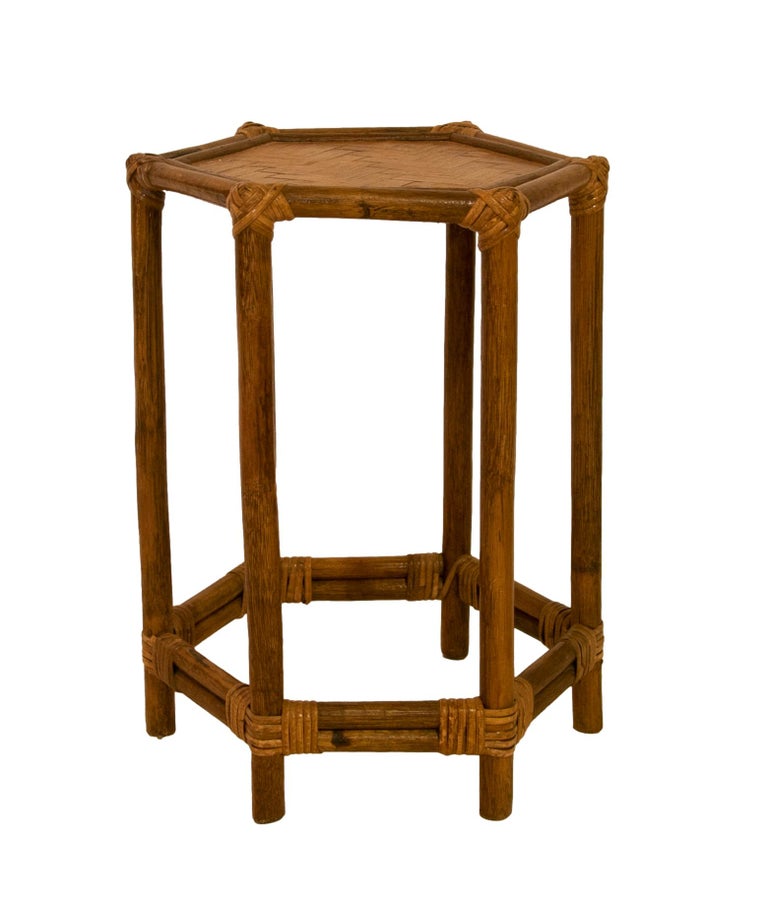 Handmade Octagonal Bamboo Side Table For Sale at 1stDibs