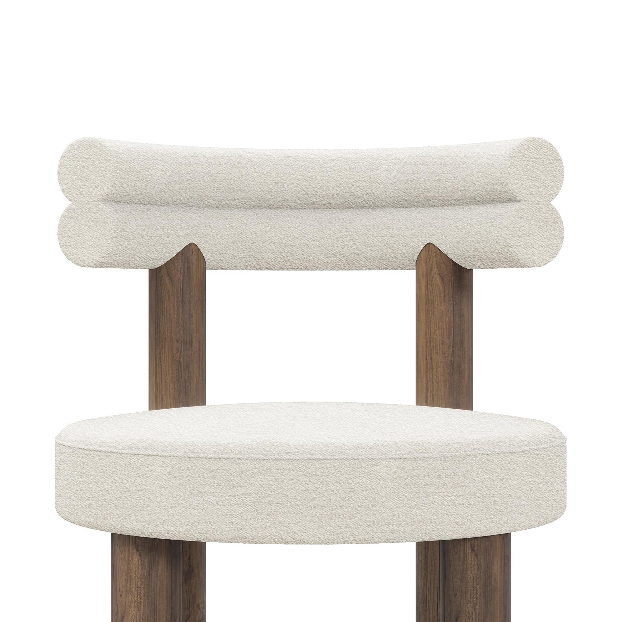 Portuguese Handmade Odette Bar Chair in Walnut & Polished Brass by Nolita Harbour For Sale