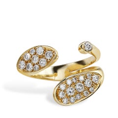 Handmade Open Form Pave Diamond Ring 18k Gold Diamond Pave Stations
