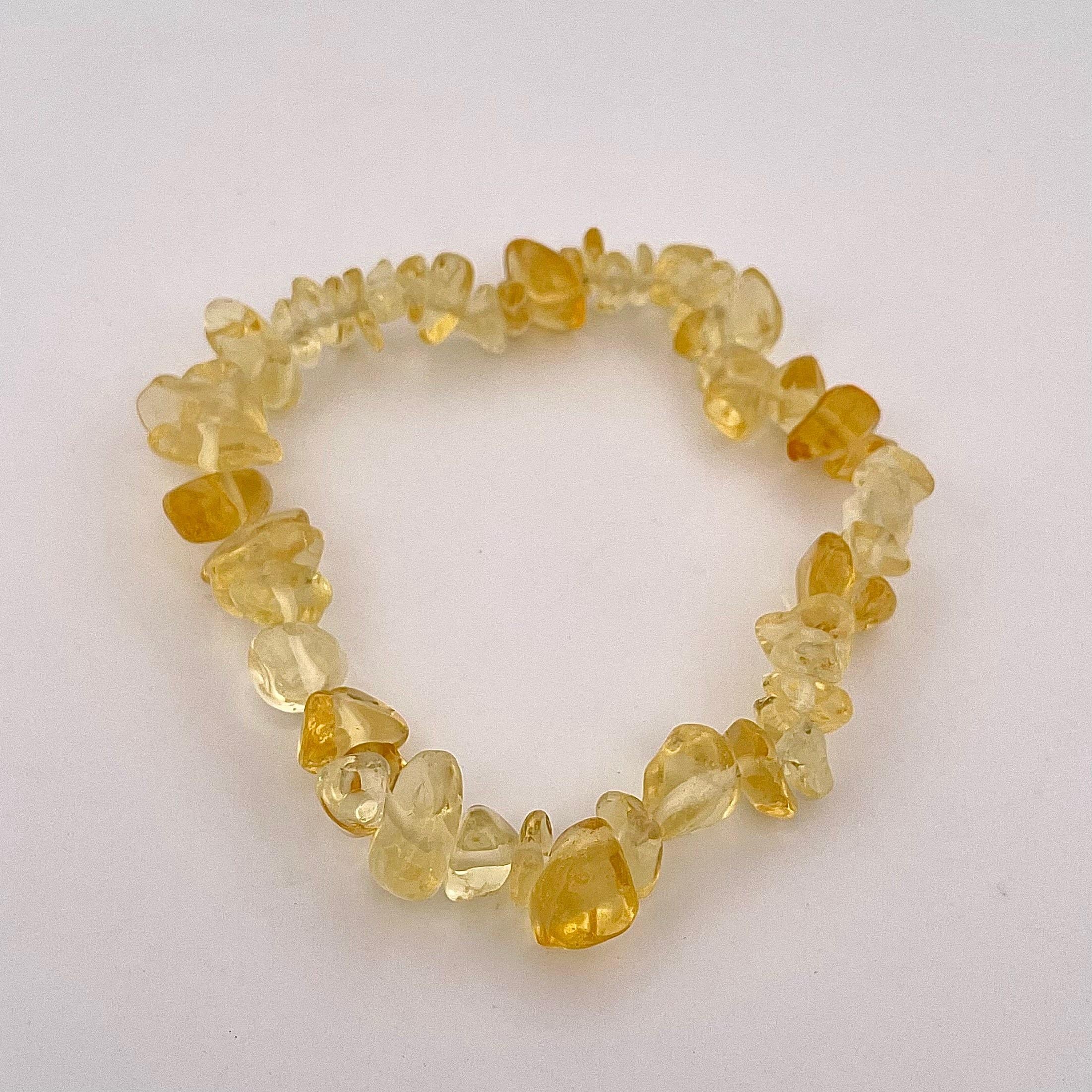 Pulsera de cuentas de piedra de citrino naranja hecha a mano en Brasil Moderno en venta