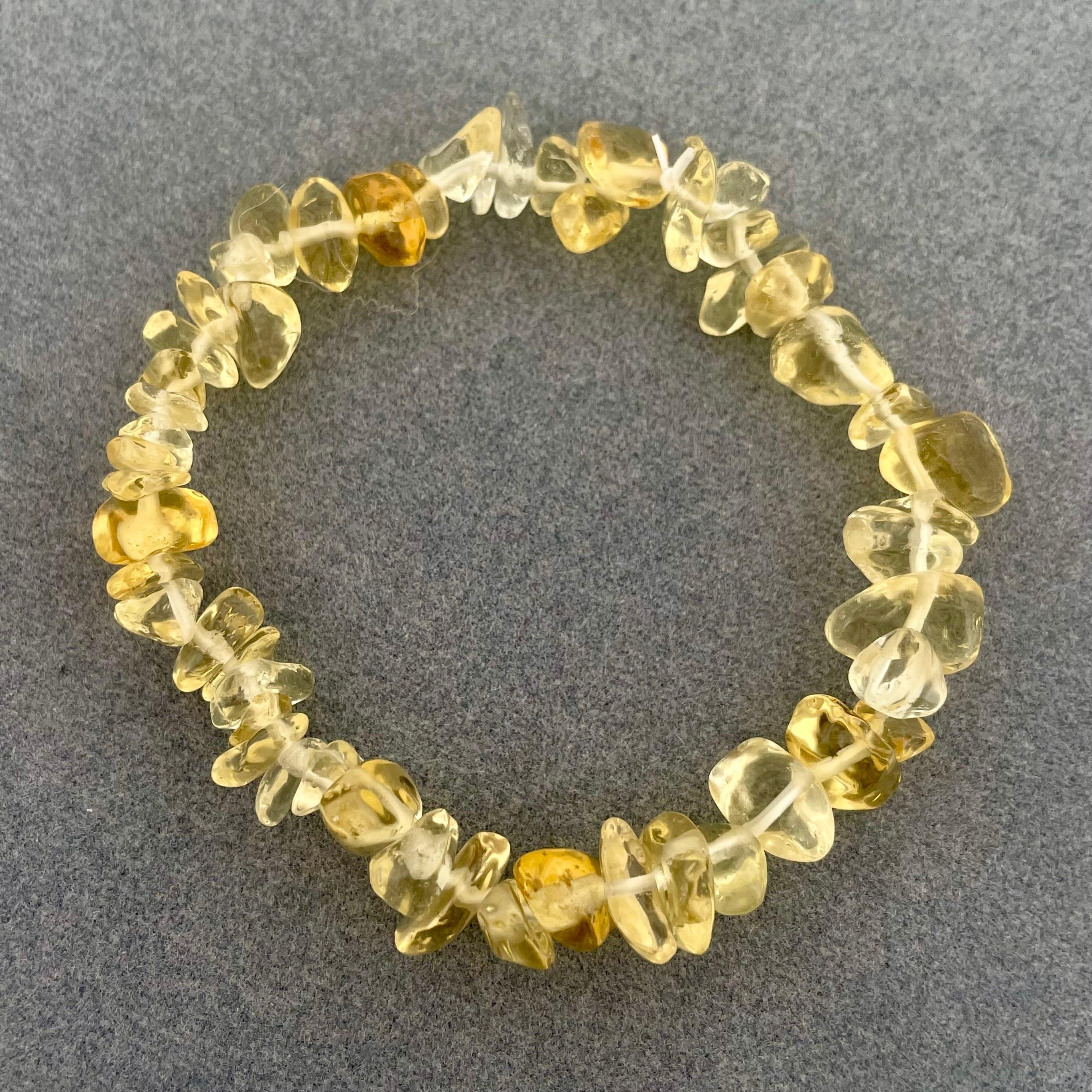 Pulsera de cuentas de piedra de citrino naranja hecha a mano en Brasil Sin cortar en venta