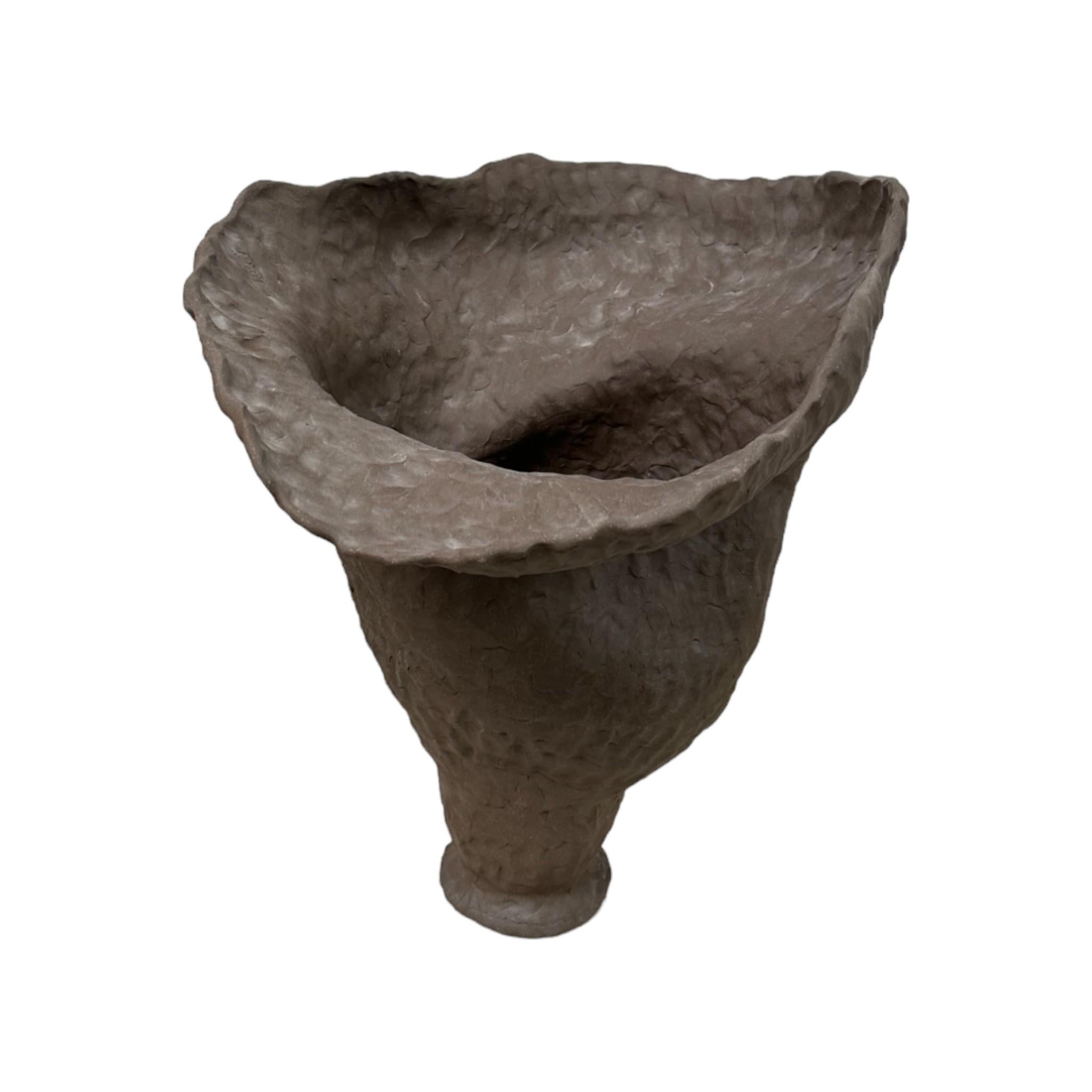 Hand-Crafted Handmade Organic Ceramic Vessel For Sale