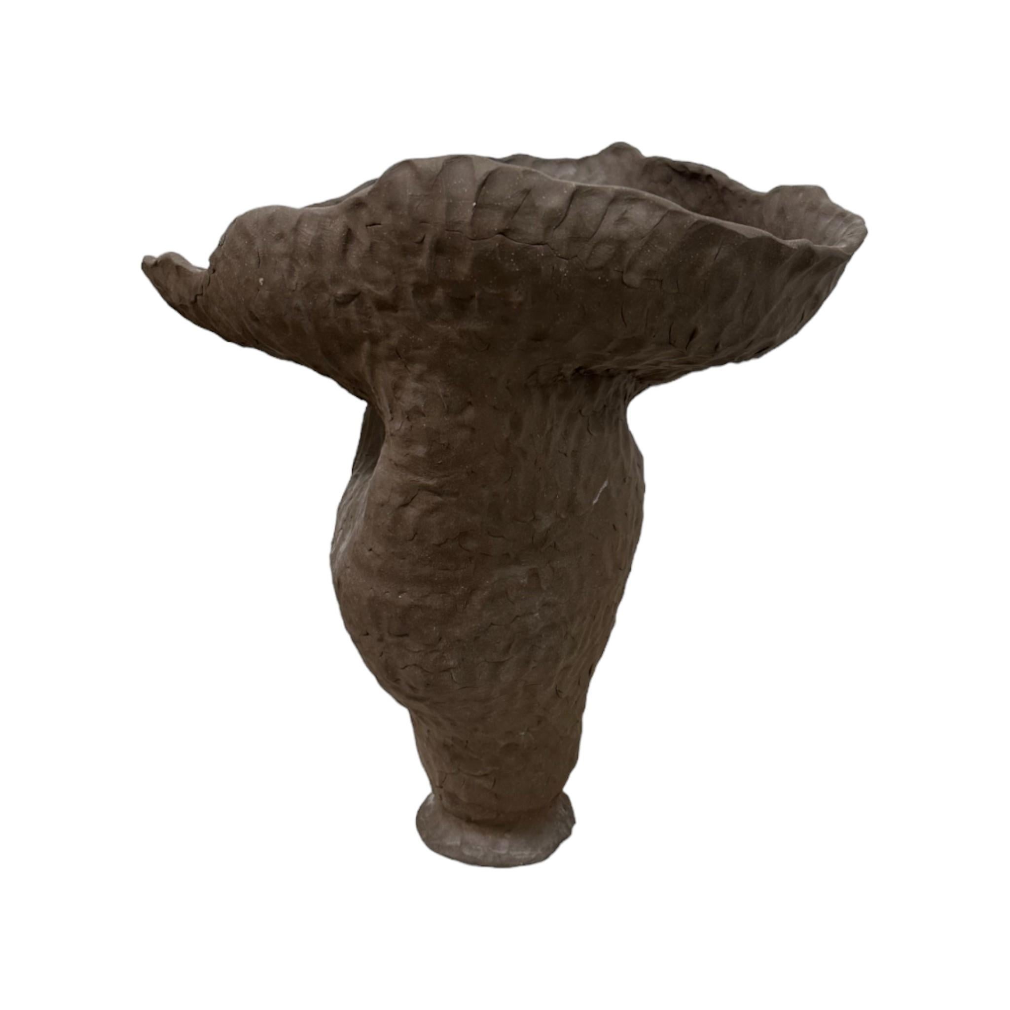 Contemporary Handmade Organic Ceramic Vessel For Sale