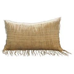 Organic Modern Handmade Mohair Pillow with Fringes