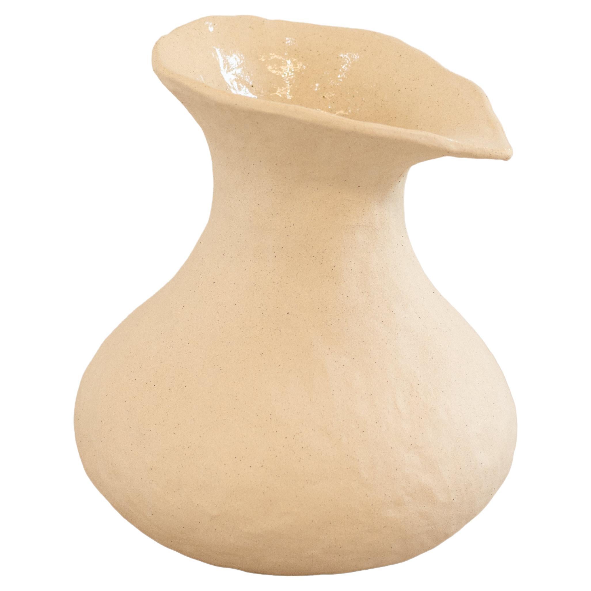 handmade organic white ceramic vase  RUPA N.3 For Sale
