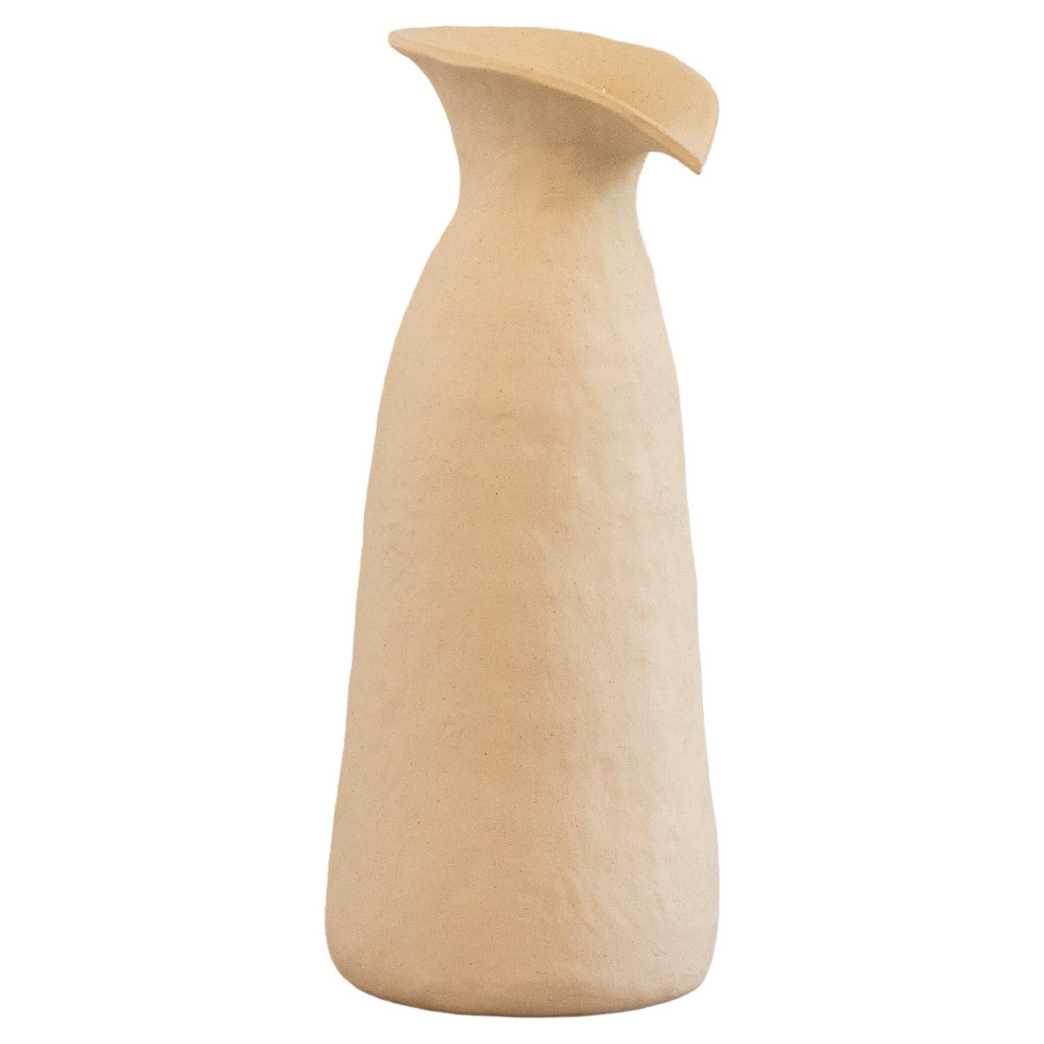 handmade organic white ceramic vase  RUPA N.4 For Sale