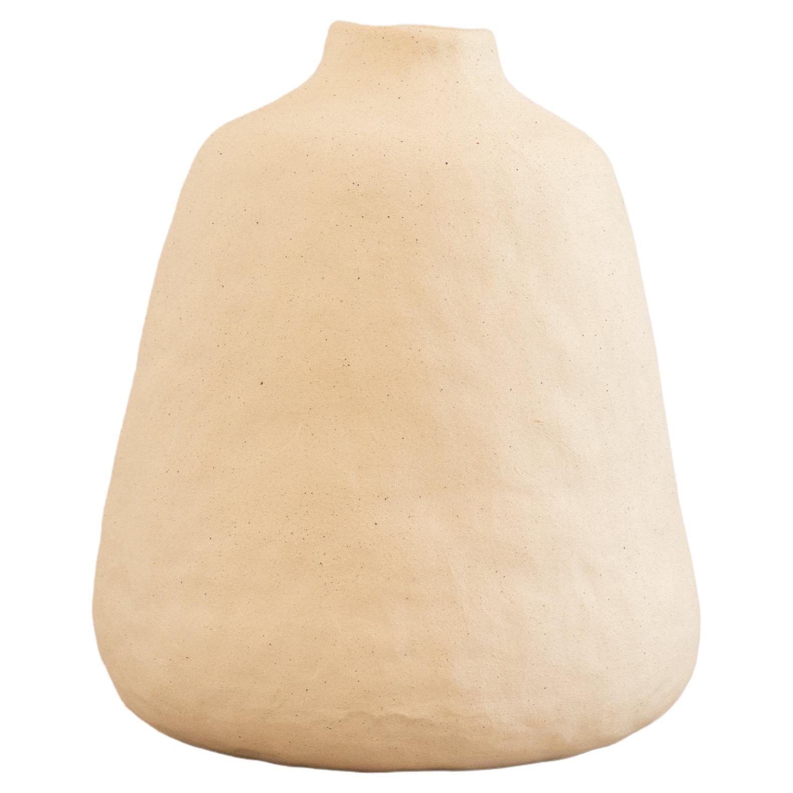 handmade organic white ceramic vase  RUPA N.6 For Sale