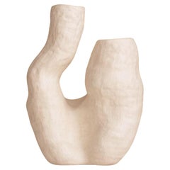 Vase sculpture RUPA n.1 en céramique blanche organique faite à la main
