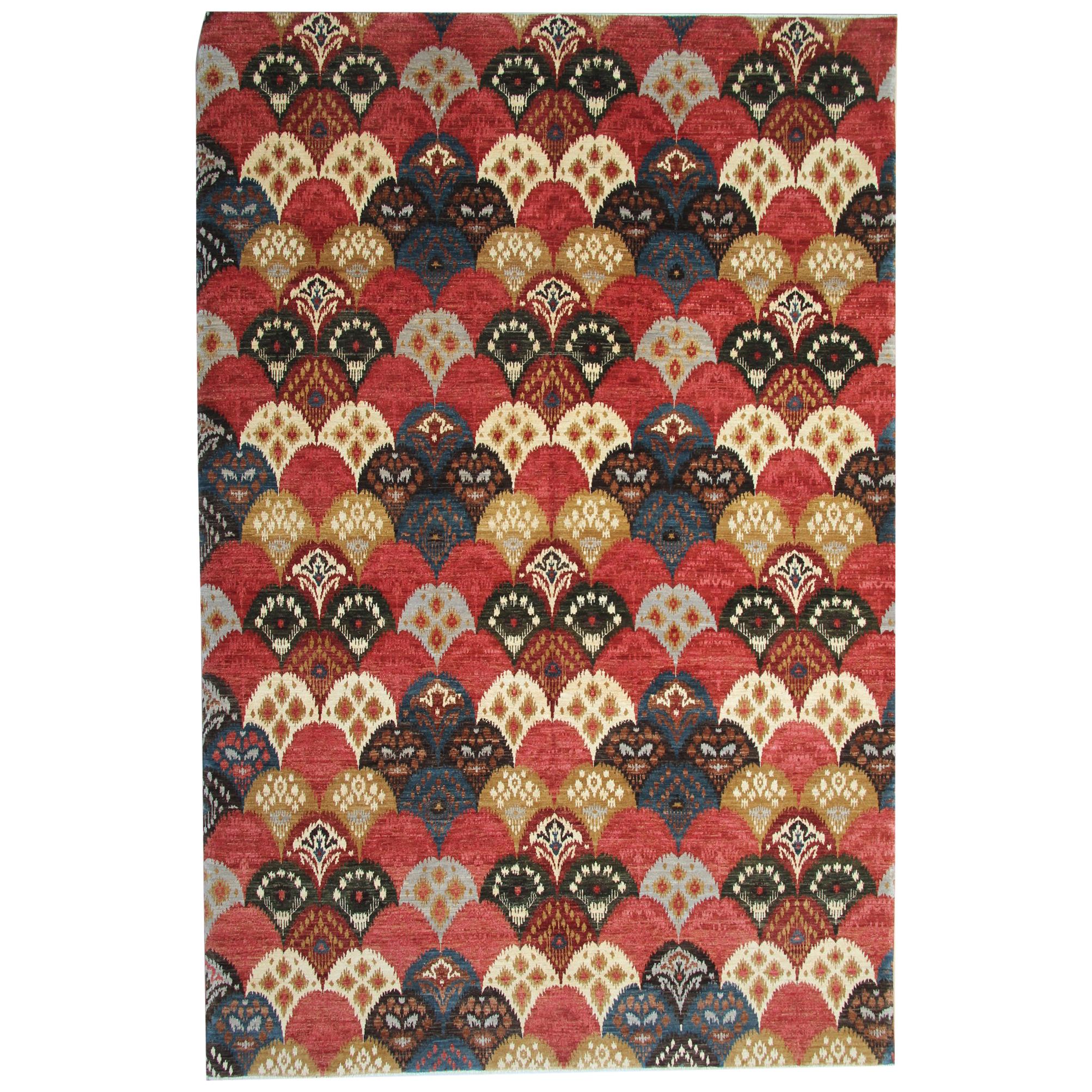 Tapis oriental fait à la main, tapis oriental moderne, design sur toute sa surface