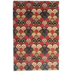 Vintage Handmade Oriental Carpet, Modern Oriental Rug, All-Over Design