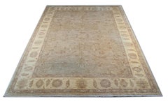 Handmade Beige Rug Ivory Wool Living Room Carpet Beige Oriental Home Interior
