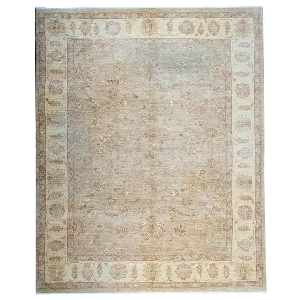 Contemporary Area Rug in Ivory, Cream, Beige Handmade of Silk, Wool ...
