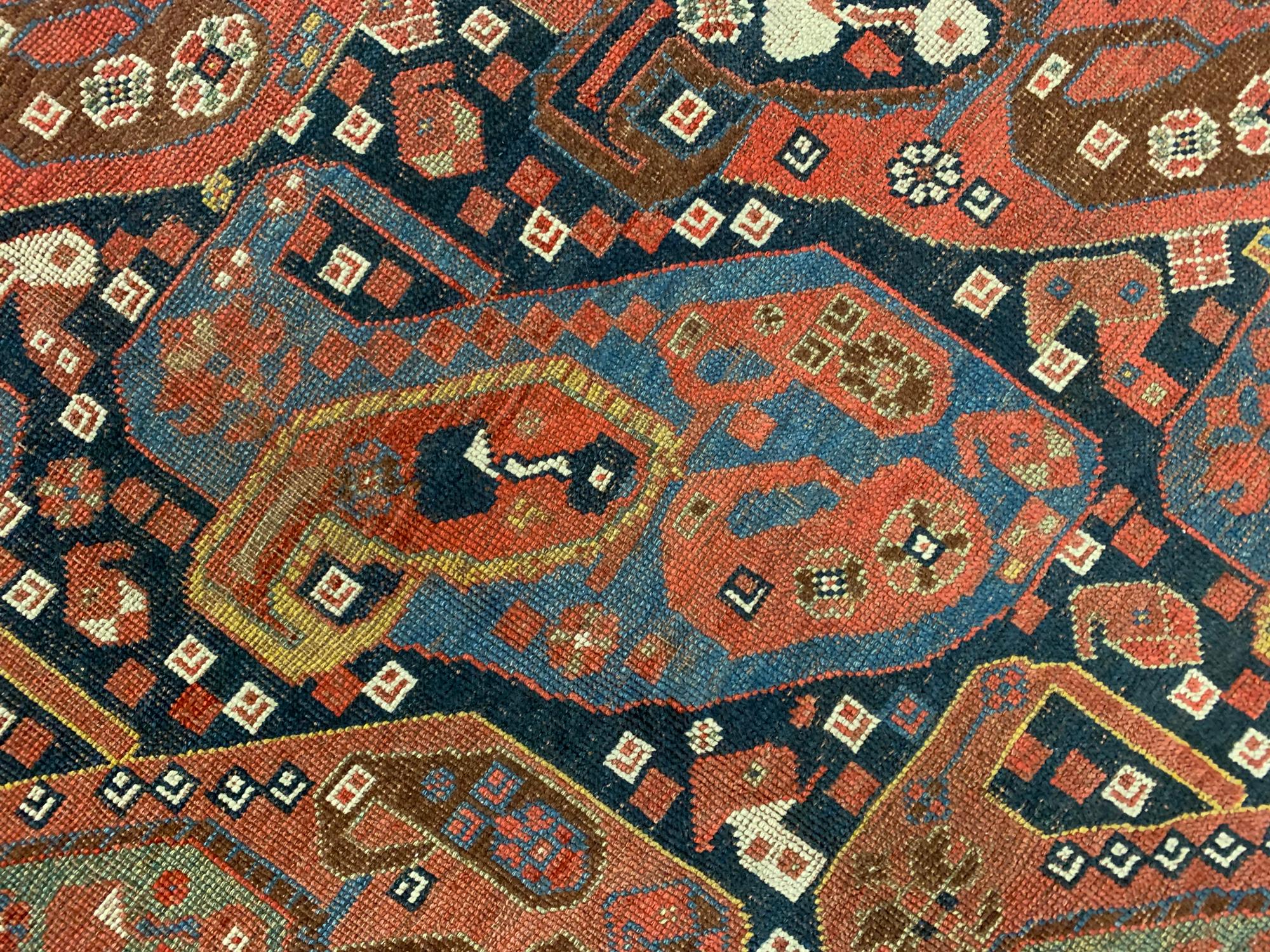 Handgefertigter orientalischer Teppich aus Wolle, traditioneller rostfarbener Paisley-Teppich im Angebot 2