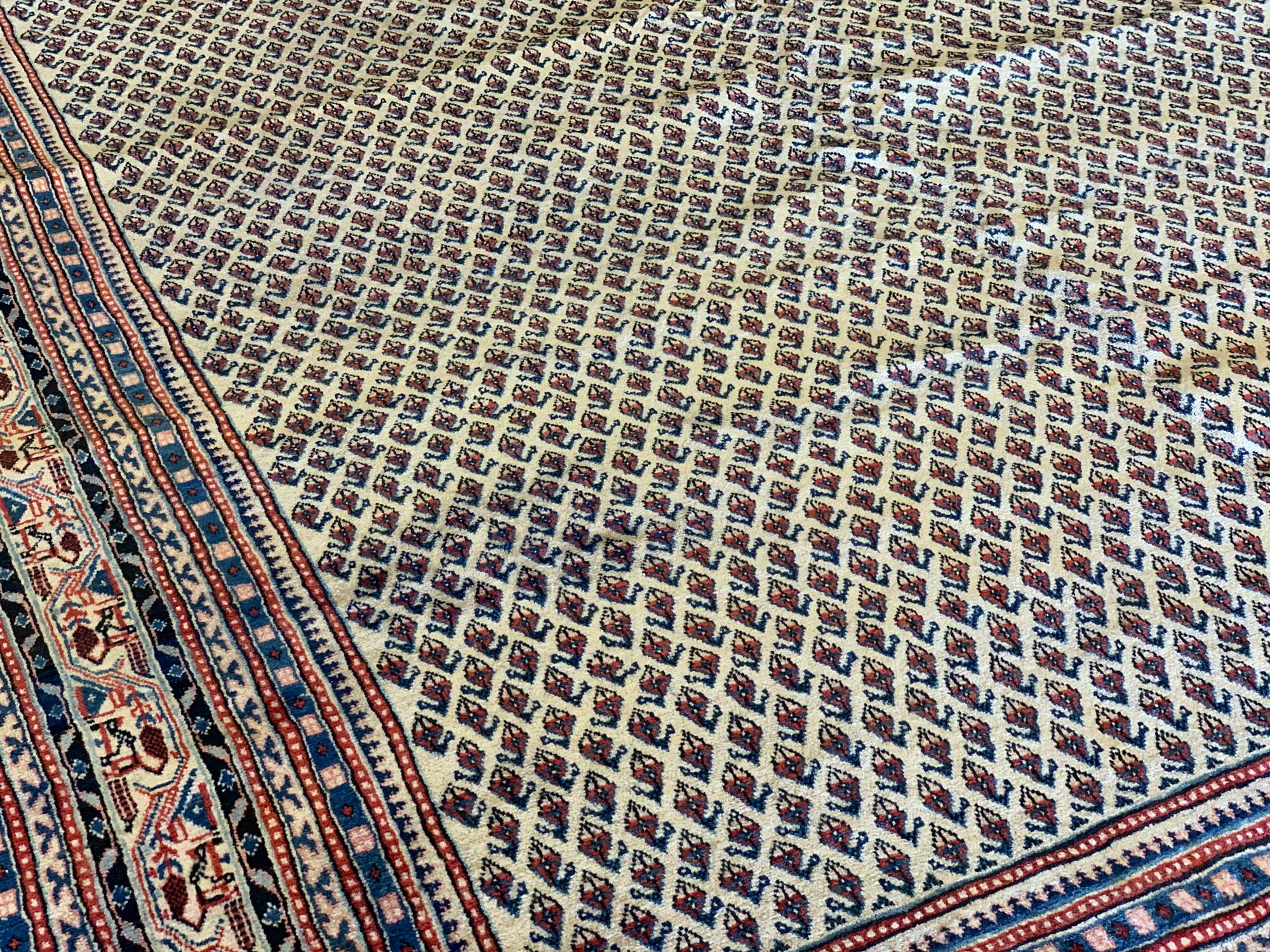 Azerbaijani Oriental  Rug Handmade Carpet Traditional Wool All Over Paisley Area Rug For Sale