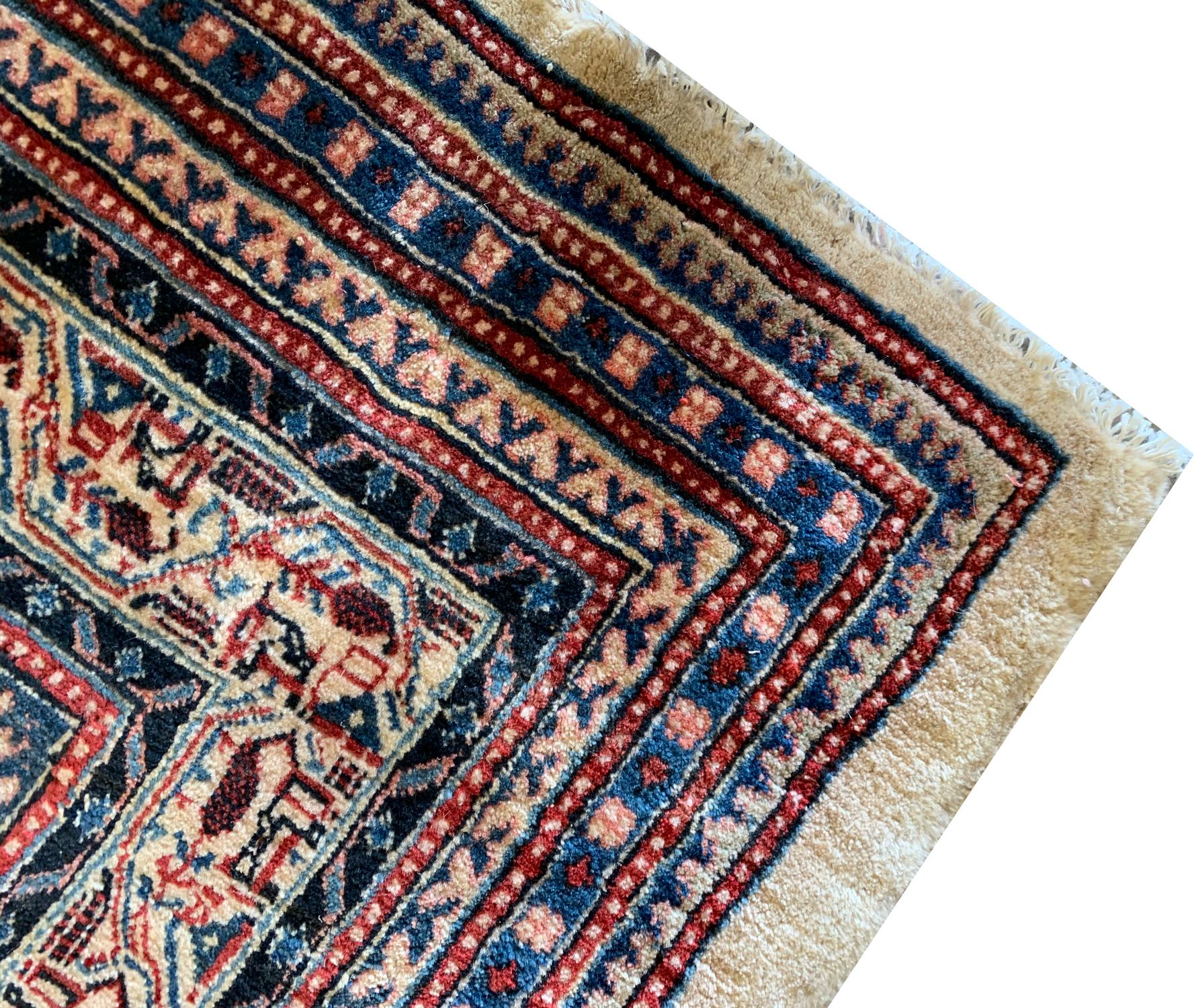 Oriental  Rug Handmade Carpet Traditional Wool All Over Paisley Area Rug In Excellent Condition For Sale In Hampshire, GB