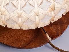 Origami Paper and Mahogany "96 Molecules" Table Lamp by Aqua Creations