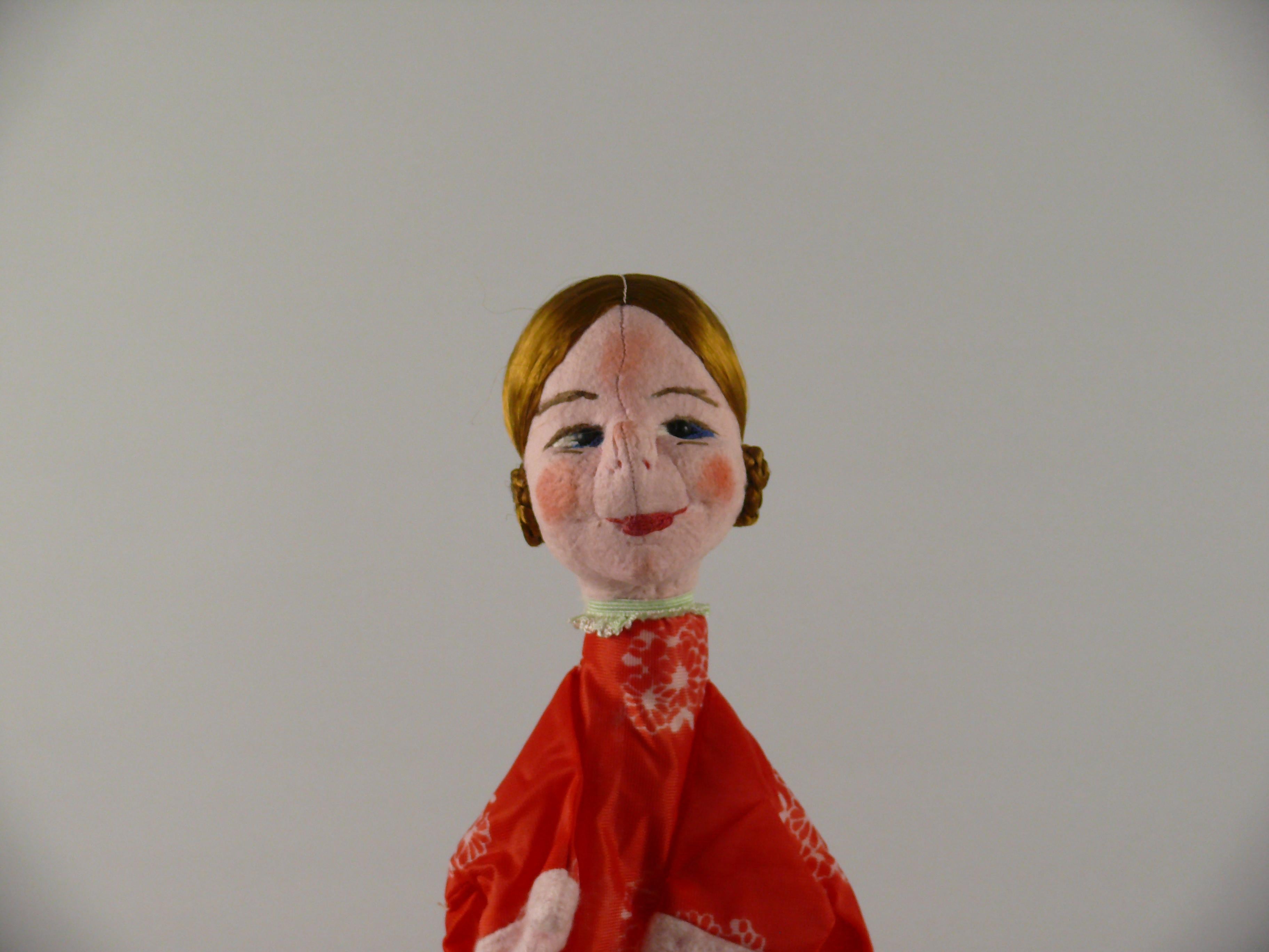 Mid-Century Modern Handmade original Dresden artist dolls / hand puppet - Gretel, 1970s For Sale