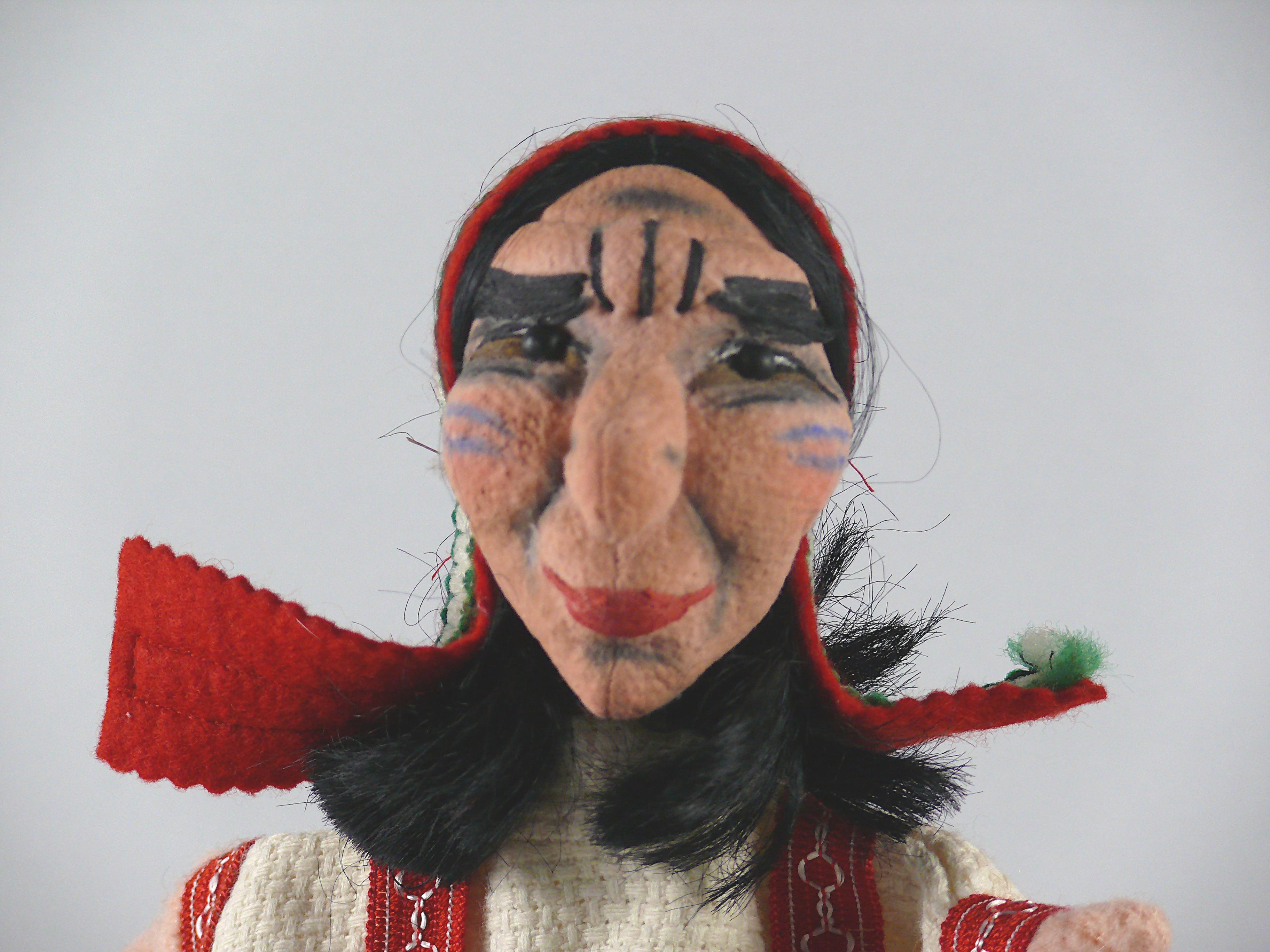 Mid-Century Modern Handmade original Dresden artist dolls / hand puppet - indian woman, 1970s For Sale
