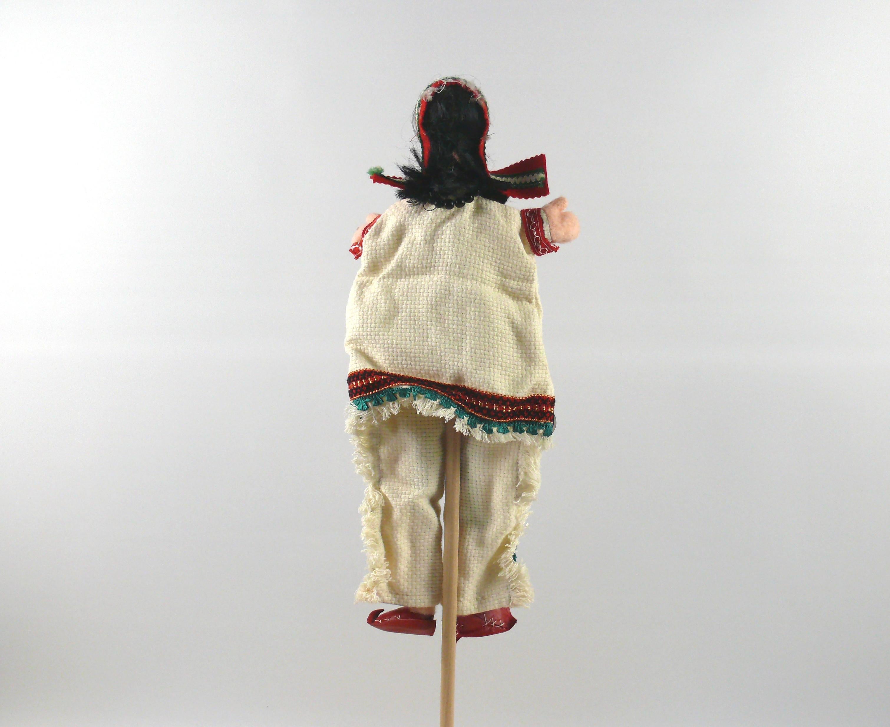 Textile Handmade original Dresden artist dolls / hand puppet - indian woman, 1970s For Sale