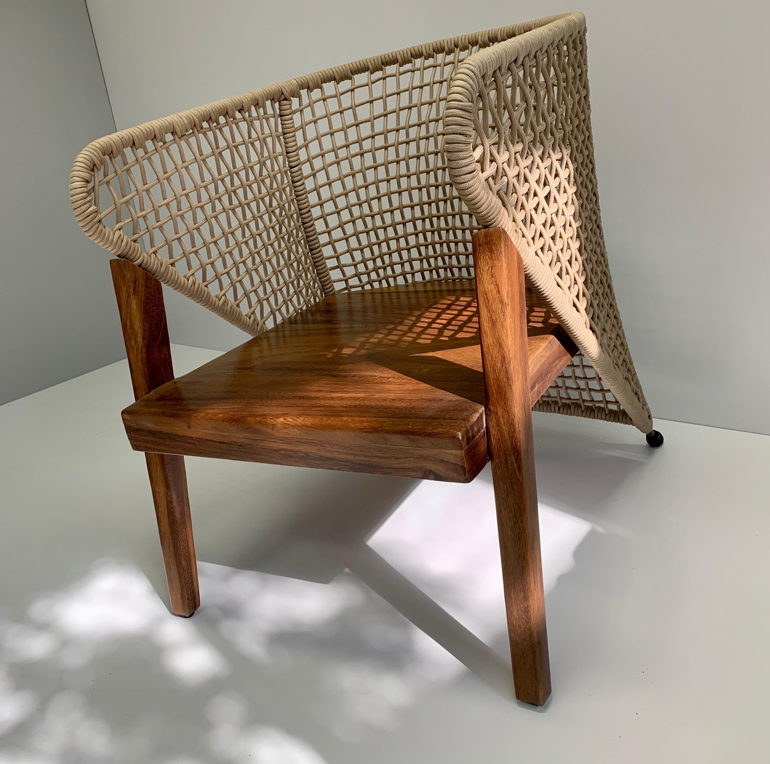 Sessel „Canoa“ für den Außenbereich, handgefertigt (Arts and Crafts) im Angebot