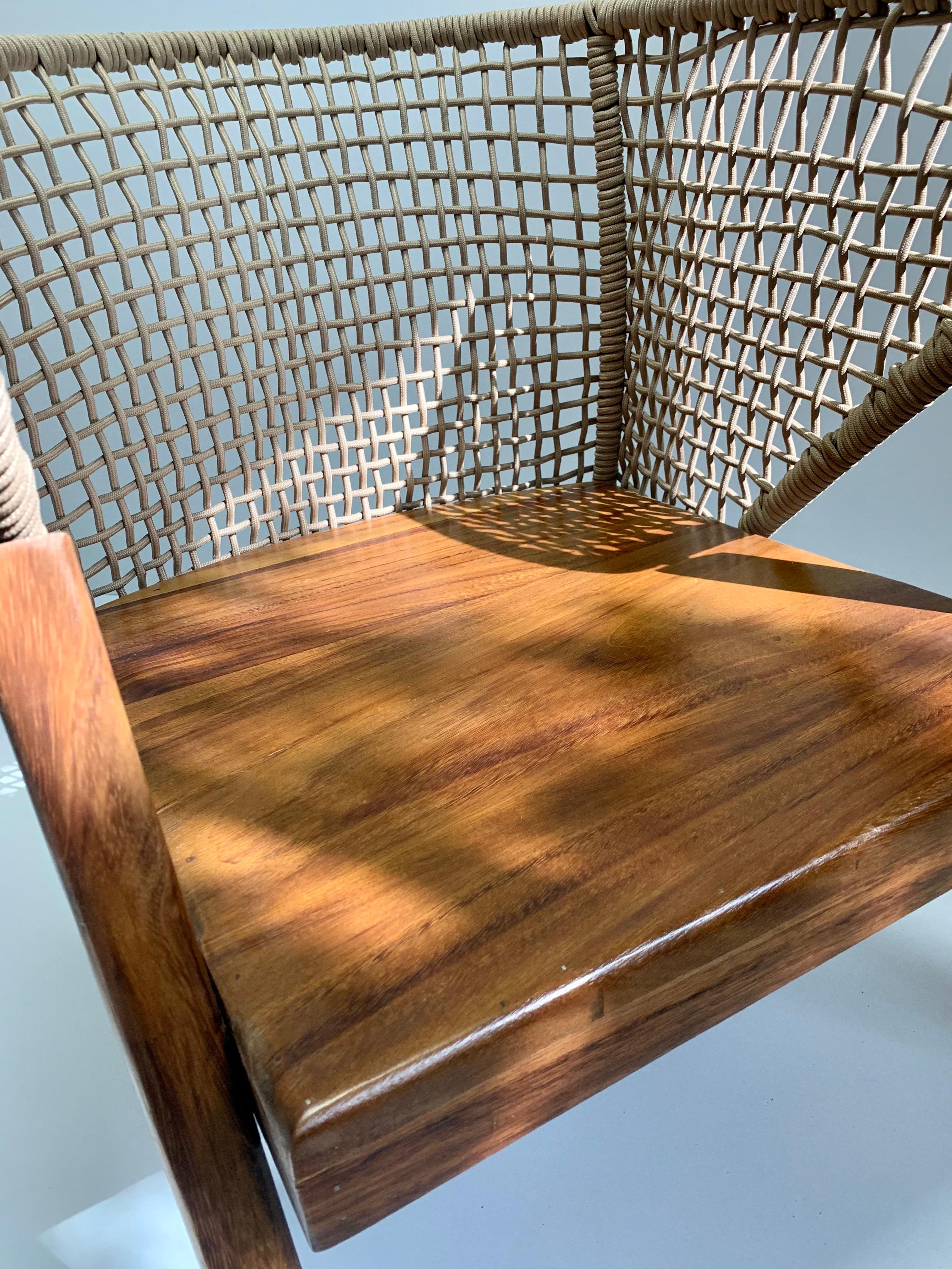 Sessel „Canoa“ für den Außenbereich, handgefertigt (Hartholz) im Angebot