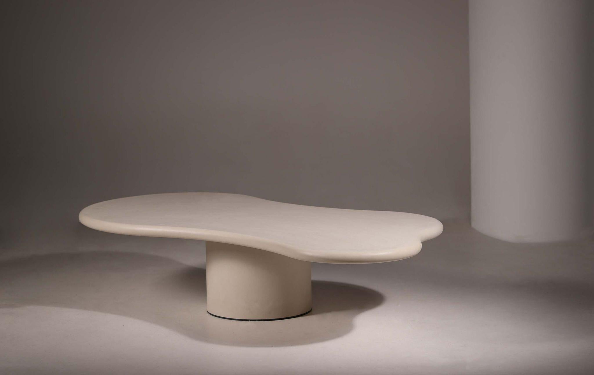 Organic Material Handmade Outdoor Rock-Shaped Natural Plaster Table Set by Philippe Colette
