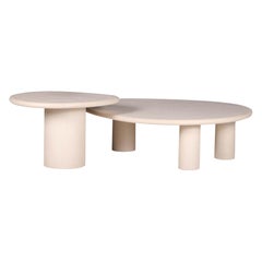 Handmade Outdoor Rock-Shaped Natural Plaster Table Set by Philippe Colette