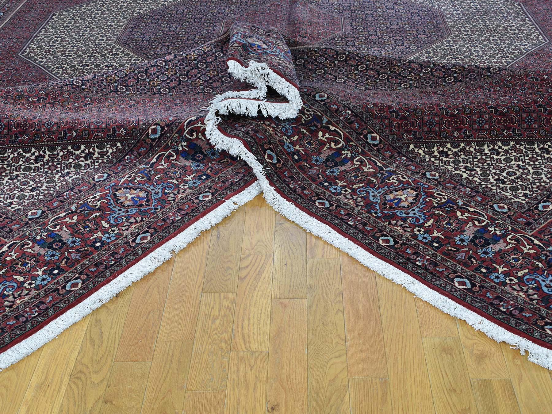 Mid-20th Century Handmade Oversize Persian Bijar 400 Kpsi Wool and Silk Rug