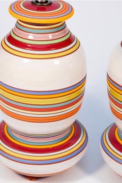 Handmade Pair of Terra Cotta Table Lamps