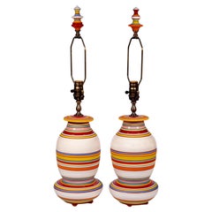 Handmade Pair of Terra Cotta Table Lamps