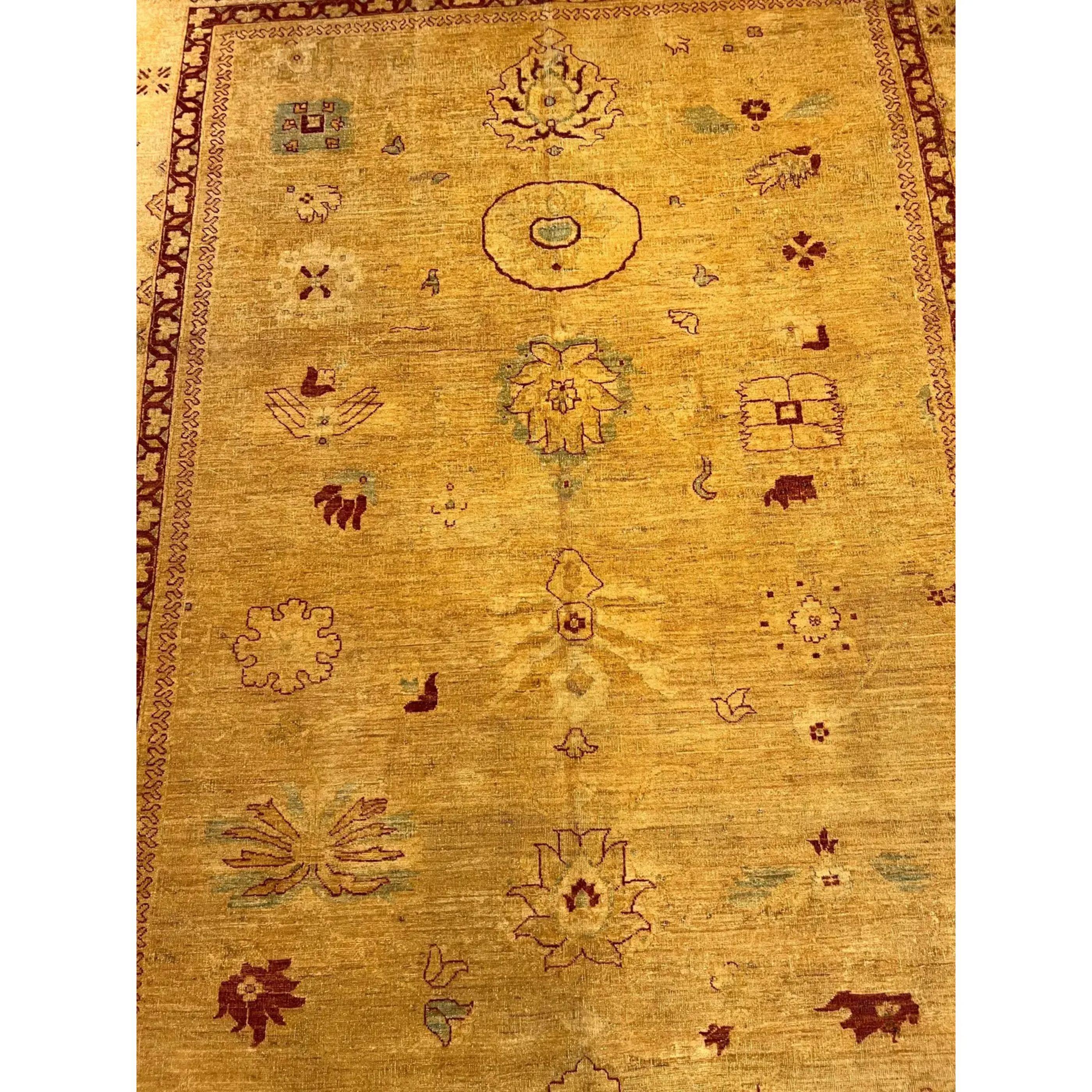 Handgefertigte Vintage Pakistani Lahore Teppich 11'6
