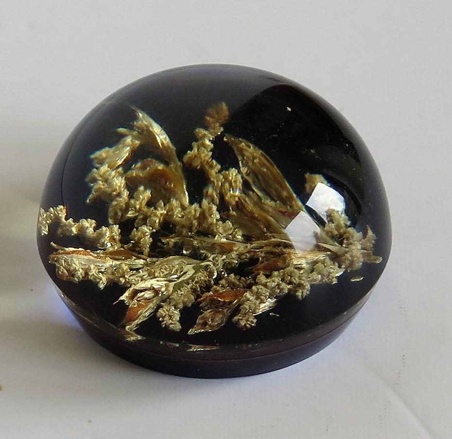 Hand-Crafted Handmade Paperweight Encased and Suspended Real Country Grasses, 20th Century