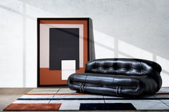 Alfombra de lana hecha a mano Pavillon NZ 8' x 10'. Museo inspirado en Le Corbusier