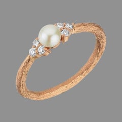 Handmade Pearl And Diamond 0.92ct Ring