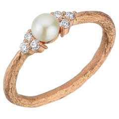 Handmade Pearl And Diamond 0.92ct Ring