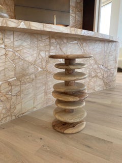Handmade Pebble Stool by Studio ALM in Camphor Wood