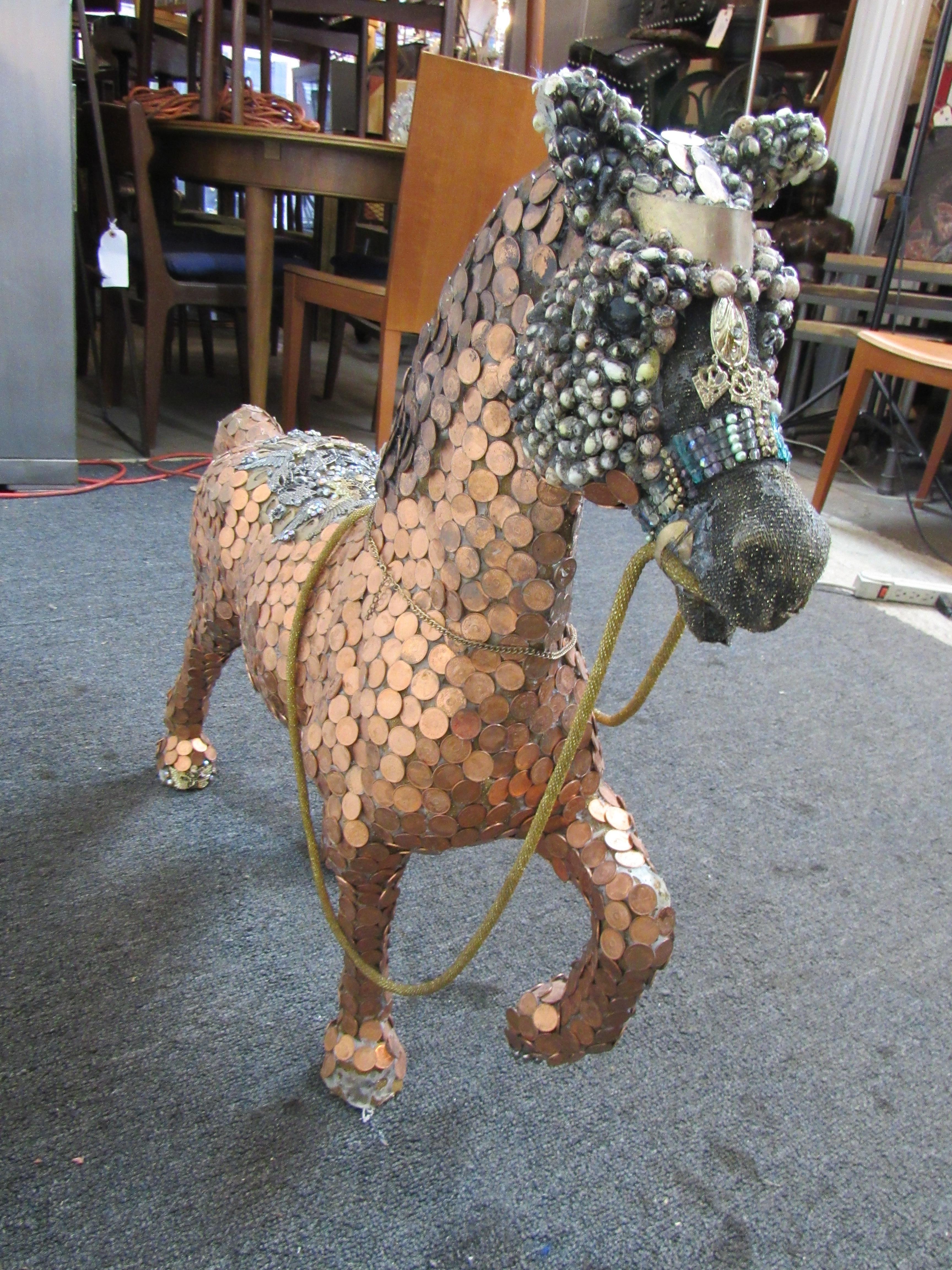 Mid-Century Modern Handmade Penny Horse For Sale