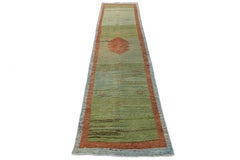 Handmade Persian Gabbeh Runner - 100% Natural Wool Plush Pile - Tribal Design