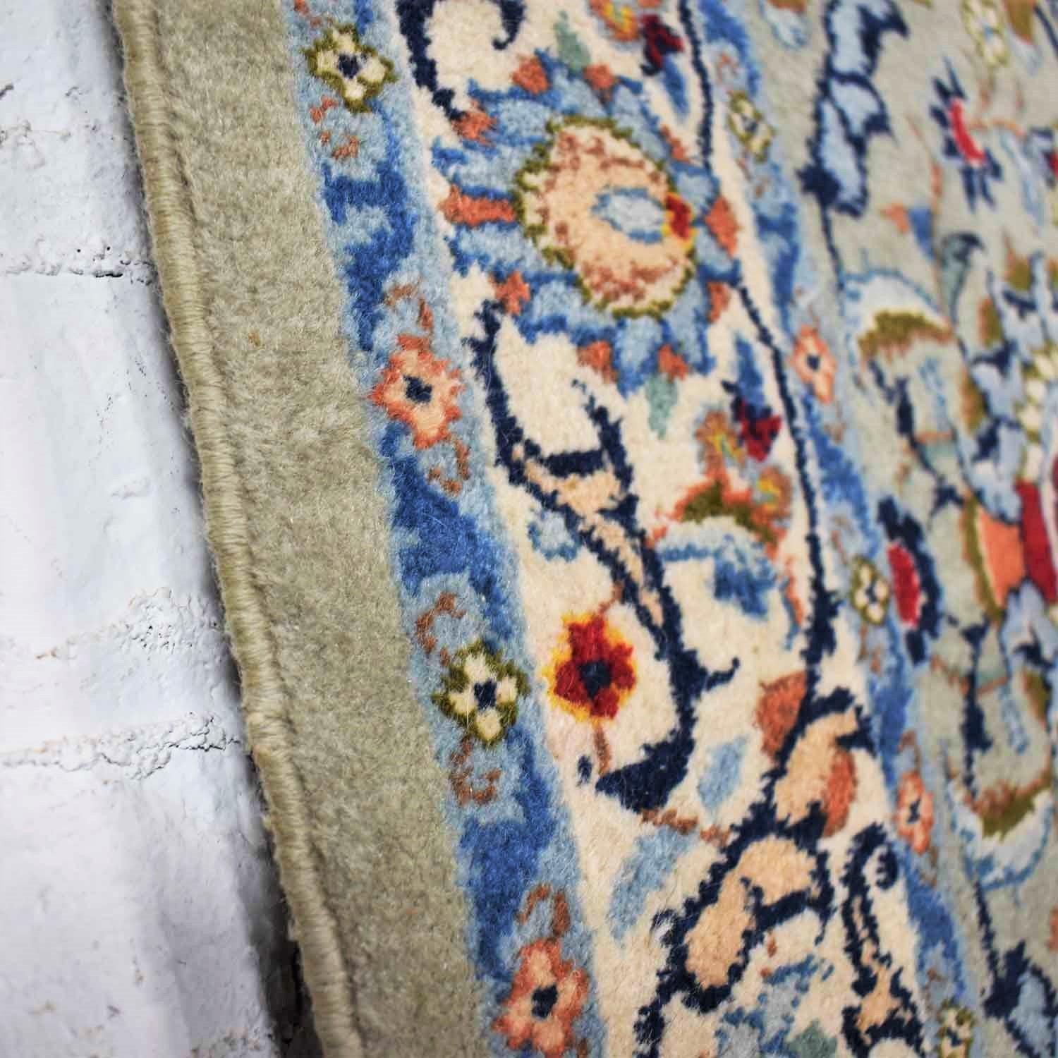 Handmade Persian Wool Tabriz Style Large Rug Light Teal Green Ground en vente 1