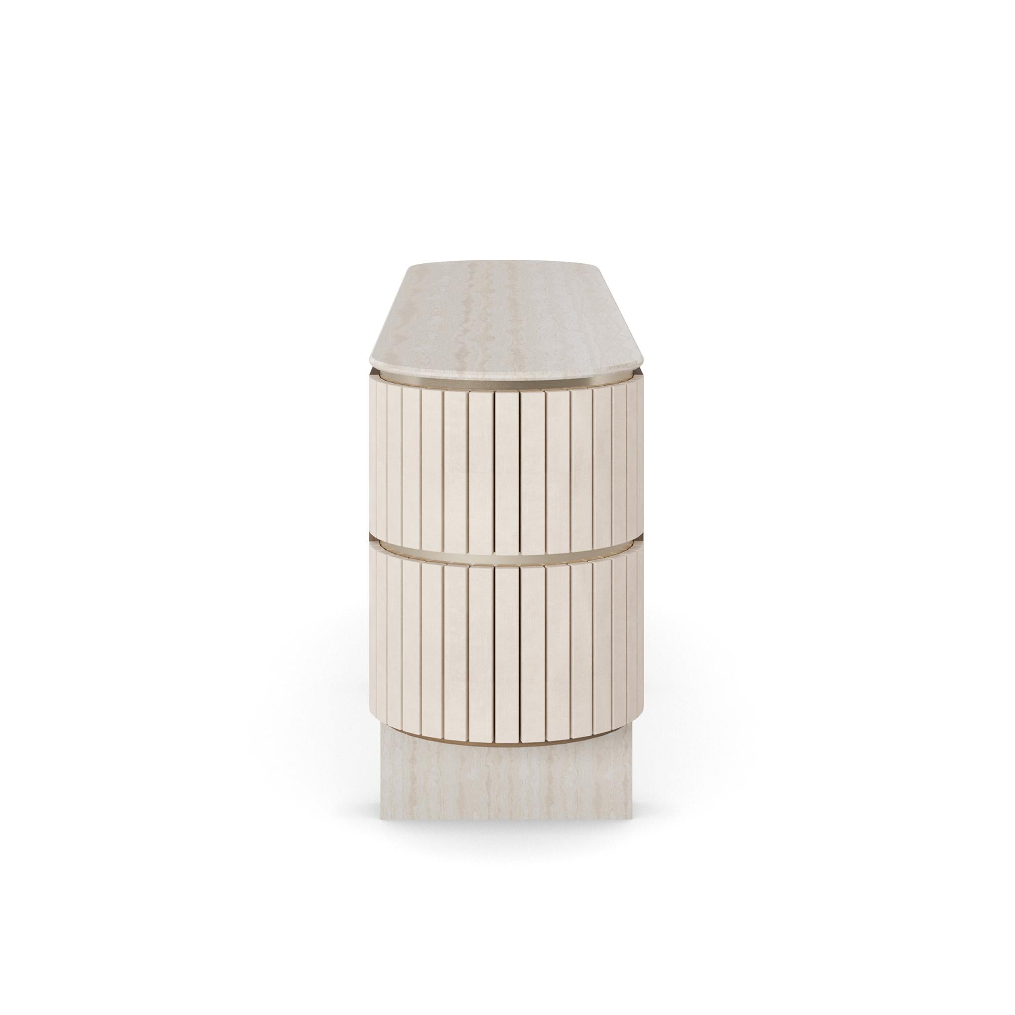 Contemporary Handmade Peter Sideboard in Walnut and Travertine by Nolita Harbour For Sale