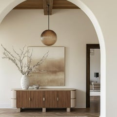 Handmade Peter Sideboard in Walnut and Travertine by Nolita Harbour