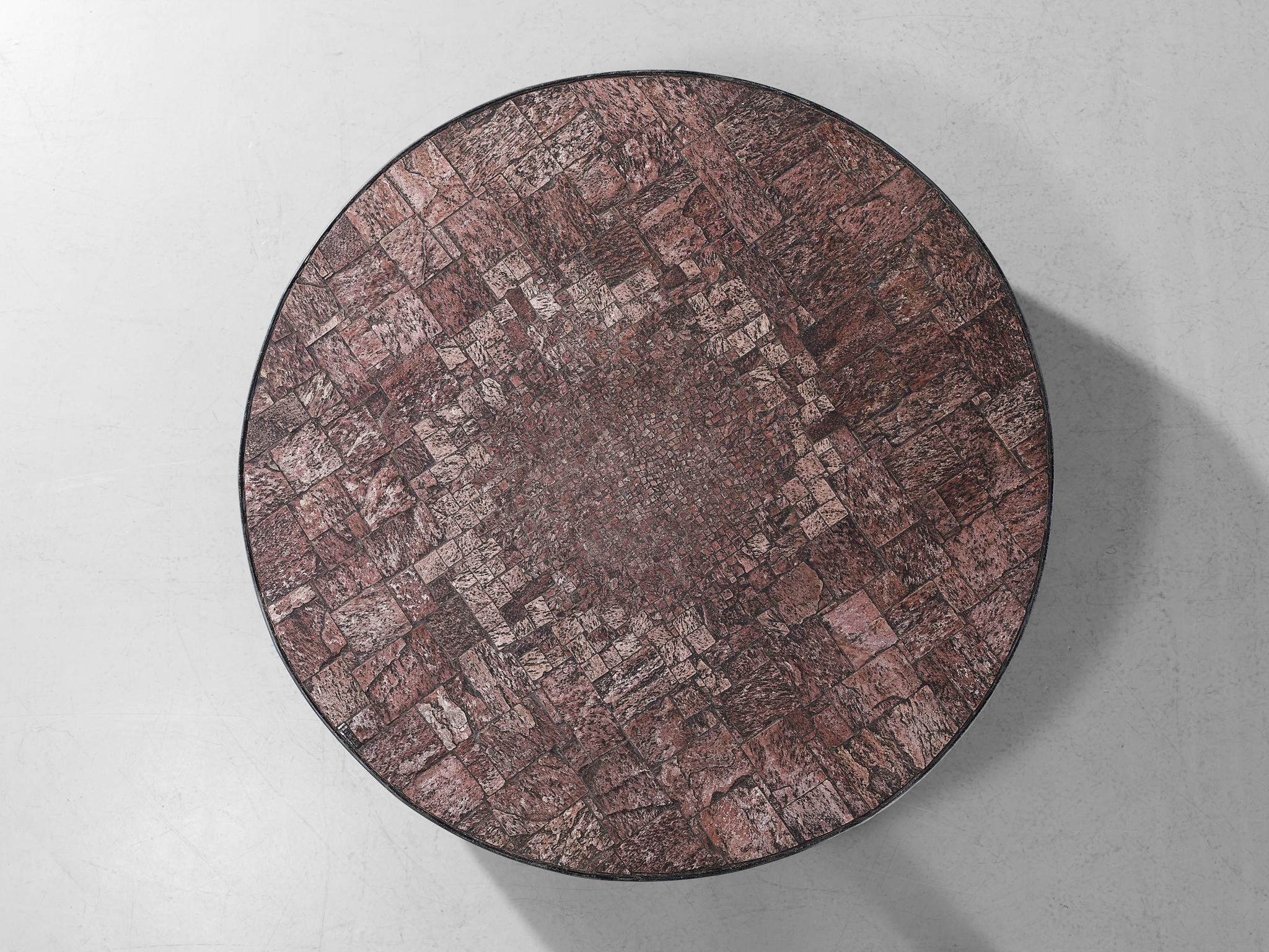 Belgian Handmade Pia Manu Coffee Table in Pink Quartz  For Sale