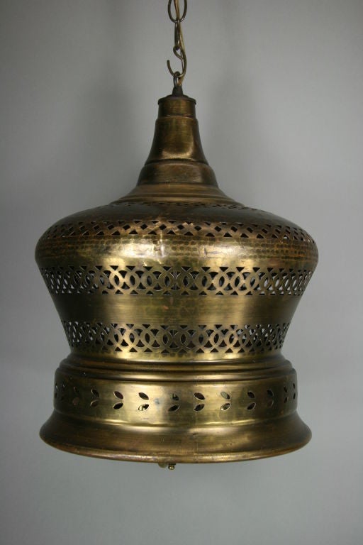 #1-4001 handmade brass lantern with three lite cluster.
 
