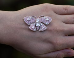 Handmade Pink Butterfly Brooch