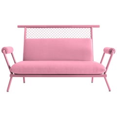 Handmade Pink PK7 Sofa, Carbon Steel structure & Metal Mesh by Paulo Kobylka