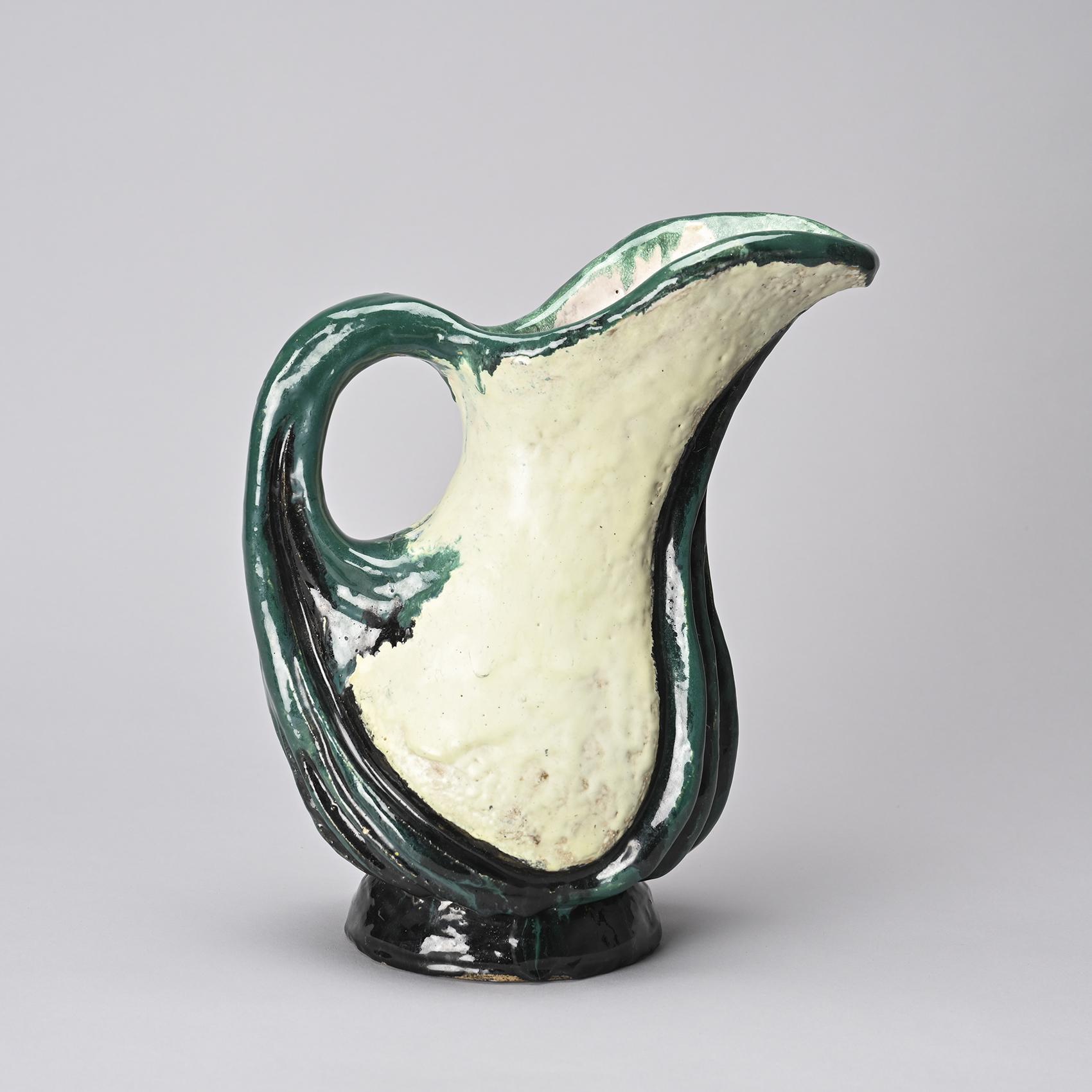 Ceramic Handmade Pitcher by Alice Colonieu, circa 1965 For Sale