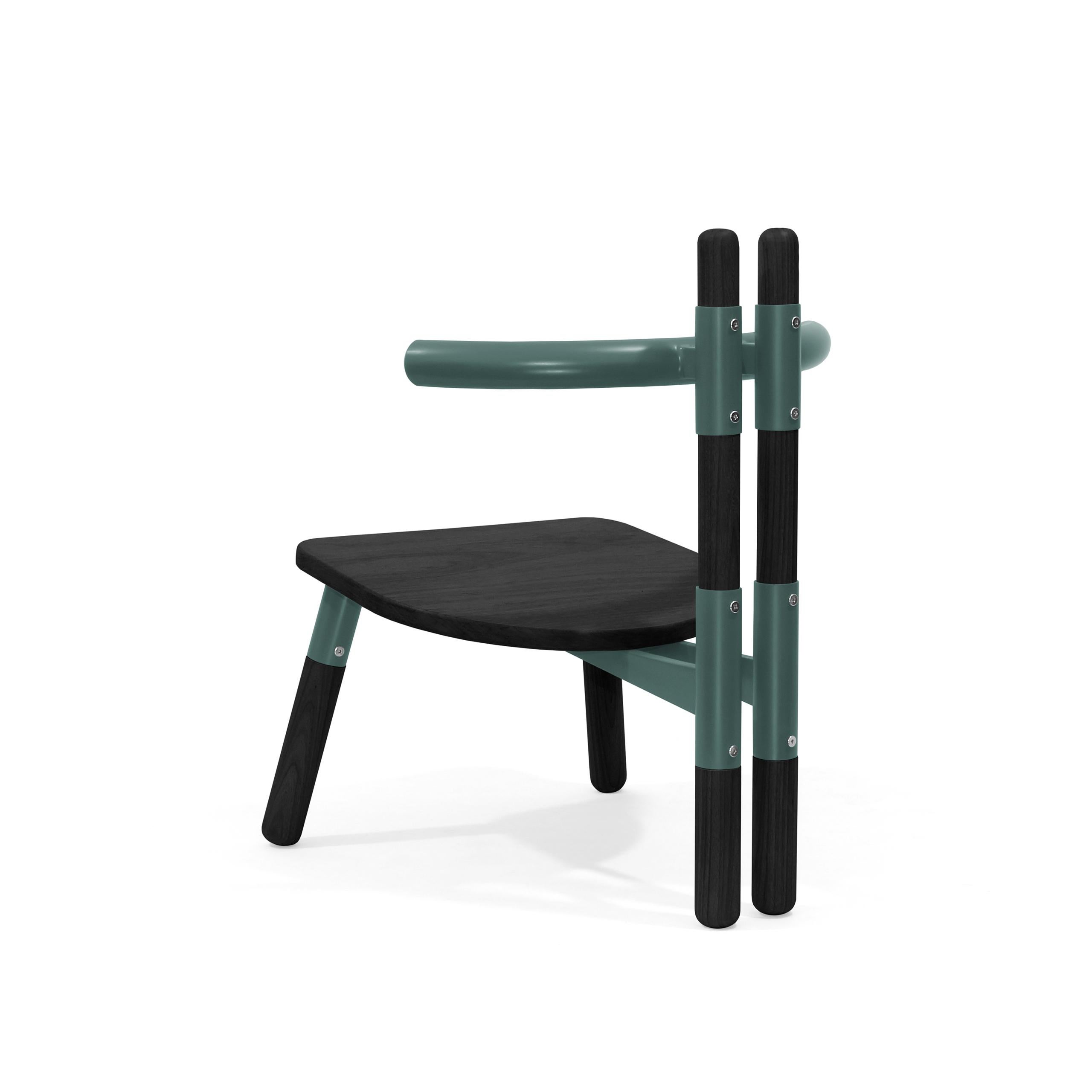 Handmade PK13 Armchair, Steel Structure and Ebonized Wood Legs by Paulo Kobylka In New Condition For Sale In Londrina, Paraná