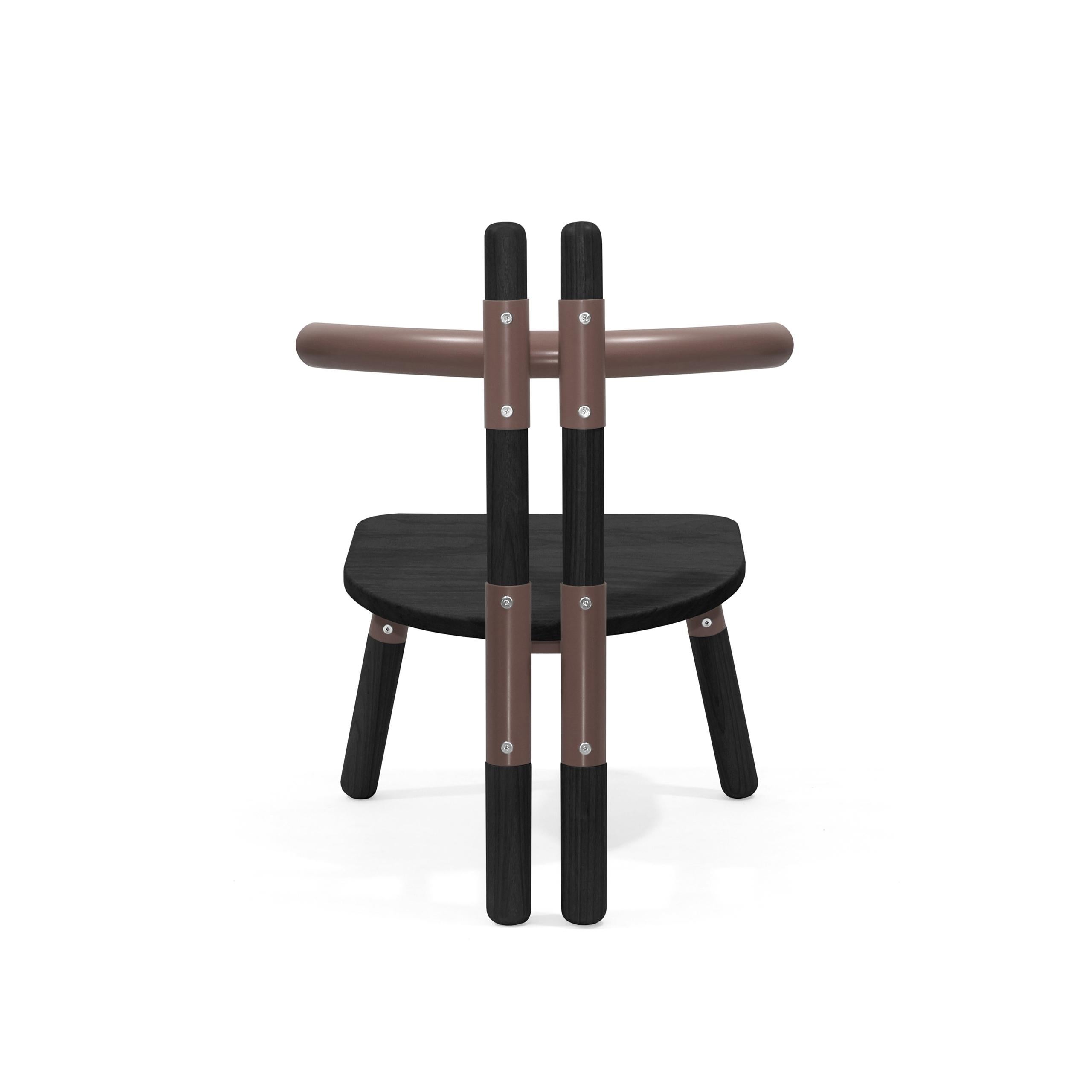 Contemporary Handmade PK13 Armchair, Steel Structure and Ebonized Wood Legs by Paulo Kobylka For Sale