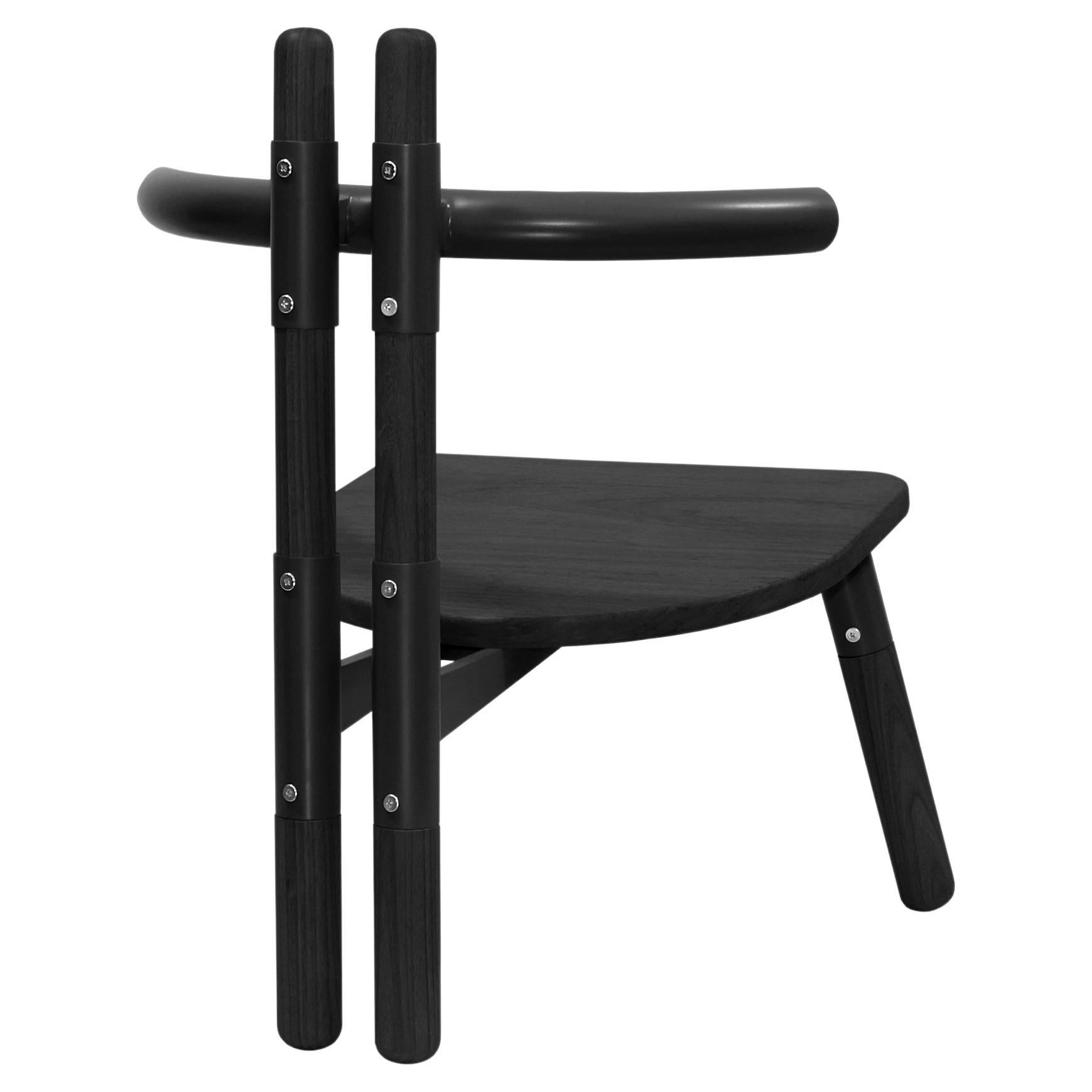 Handmade PK13 Armchair, Steel Structure and Ebonized Wood Legs by Paulo Kobylka For Sale