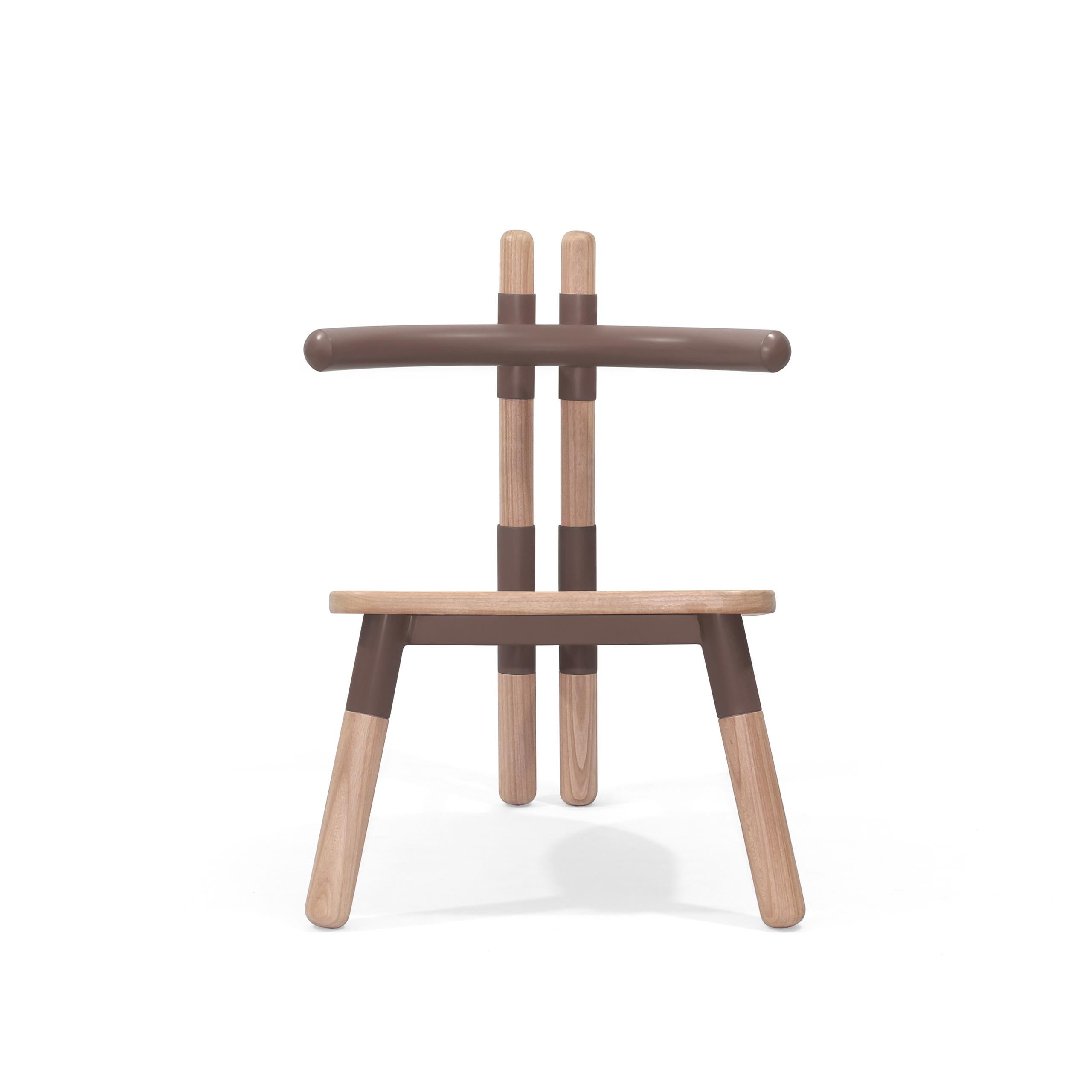 Modern Handmade PK13 Armchair, Steel Structure and Turned Wood Legs by Paulo Kobylka For Sale